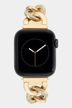 Anne Klein Crystal Accented Chain Link Bracelet Band For Apple Watch