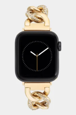 Anne Klein Crystal Accented Chain Link Bracelet Band For Apple Watch