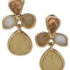 Anne Klein Flower Drop Clip On Earrings