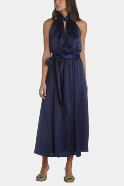 Anne Klein Montreal Charm Twist Neck Halter Midi