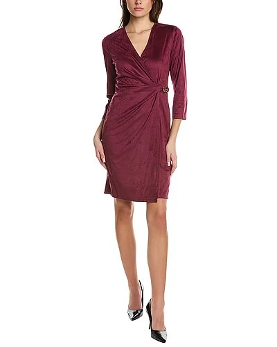 Anne Klein Suede Wrap Dress Women