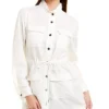 Anne Klein Drawstring Waist Linen-Blend Jacket Women
