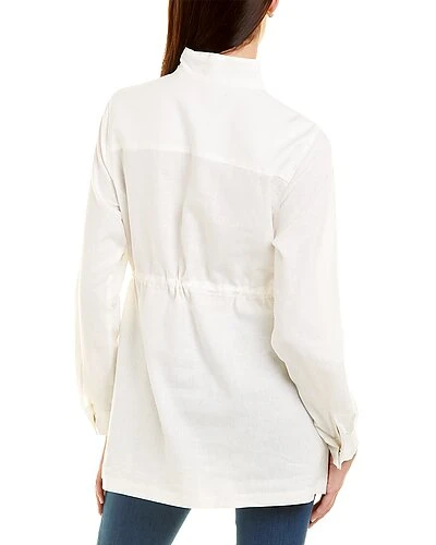 Anne Klein Drawstring Waist Linen-Blend Jacket Women - Image 2