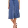Anne Klein Pull-On Drawstring Pleated Midi Skirt Women