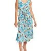 Anne Klein Tropical Linen-Blend Midi Dress Women