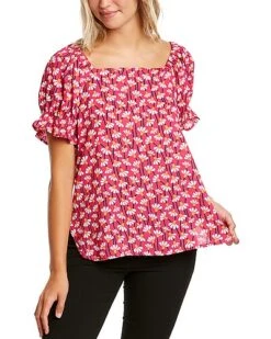 Anne Klein Smocked Blouse Women