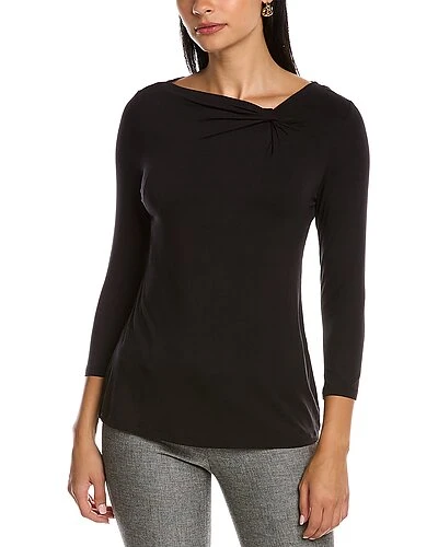 Anne Klein Symmetrical Twist Neck Top Women
