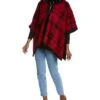 Anne Klein Plaid Poncho Women