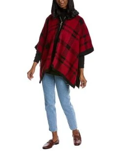 Anne Klein Plaid Poncho Women