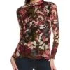 Anne Klein Printed Turtleneck Top Women