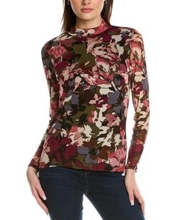 Anne Klein Printed Turtleneck Top Women