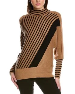 Anne Klein Diagonal Stripe Sweater Women