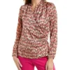 Anne Klein Satin Wrap Blouse Women