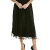 Anne Klein Flocked Mesh Skirt Women