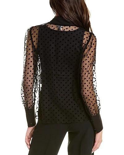 Anne Klein Flocked Mesh Top Women - Image 2