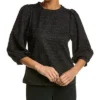 Anne Klein Shimmer Tweed Top Women