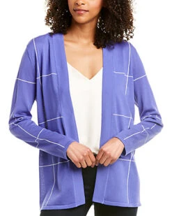 Anne Klein Windowpane Malibu Cardigan Women