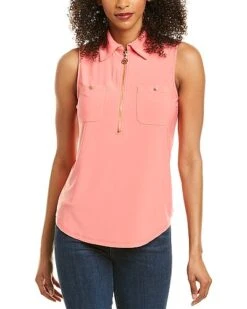 Anne Klein Collared 1/2-Zip Top Women