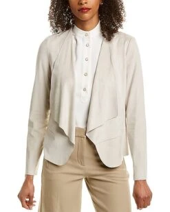 Anne Klein Drape Front Peplum Jacket Women