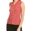 Anne Klein Pearly Dot Triple Pleat Top Women