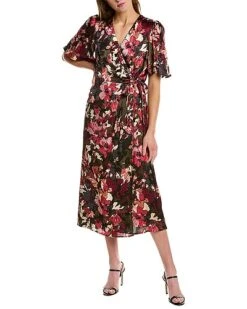 Anne Klein Jacquard Faux Wrap Dress Women