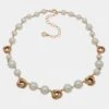 Anne Klein Pearl Collar Necklace With Knots