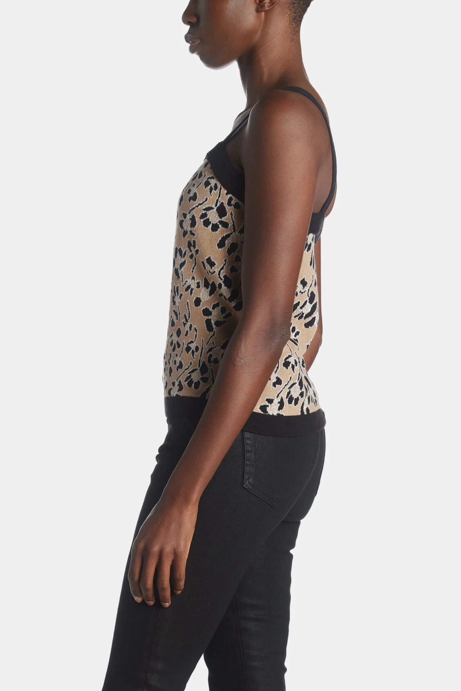 Anne Klein Jaquard Sweater Tank With Ottoman Trims - Image 4