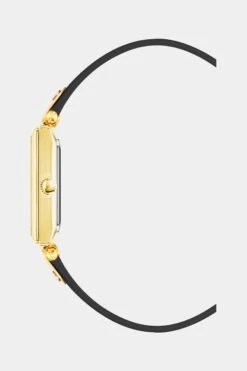 Anne Klein Rectangular Leather Strap Watch