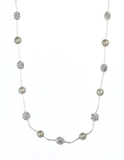 Anne Klein Pearl And Silver-Tone Collar Necklace
