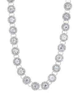 Anne Klein Silver-Tone Crystal Collar Necklace