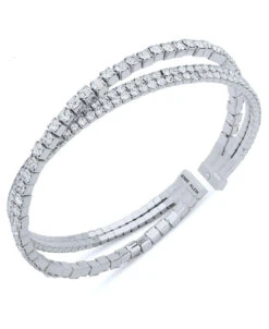 Anne Klein Silver-Tone Crystal Cuff Bracelet