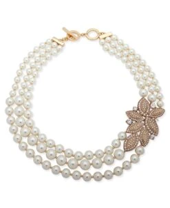 Anne Klein Pearl And Gold-Tone Torsade Necklace