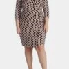 Anne Klein Geometric Faux Wrap Dress
