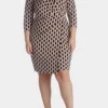 Anne Klein Geometric Faux Wrap Dress