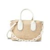 Anne Klein Top-Handle Straw Satchel With Resin Chain