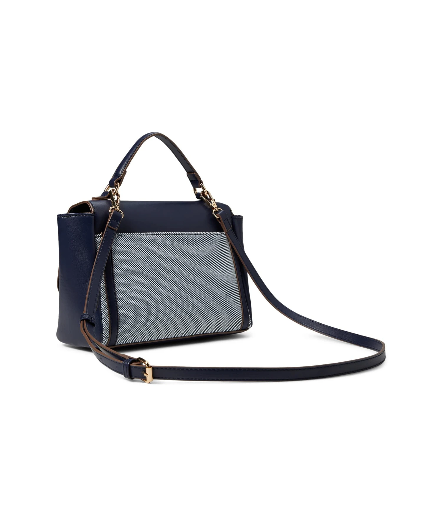 Anne Klein East/West Color-Blocked Canvas Flap Satchel - Image 2