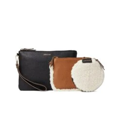 Anne Klein Shearling Coin And Pouch Trio