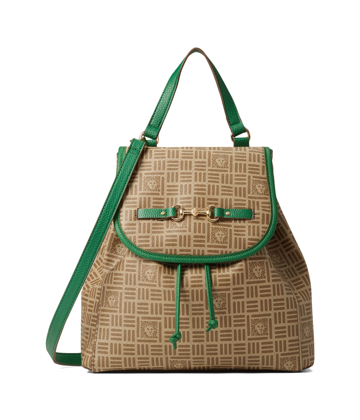 Anne Klein Flap Logo Backpack With Horsebit