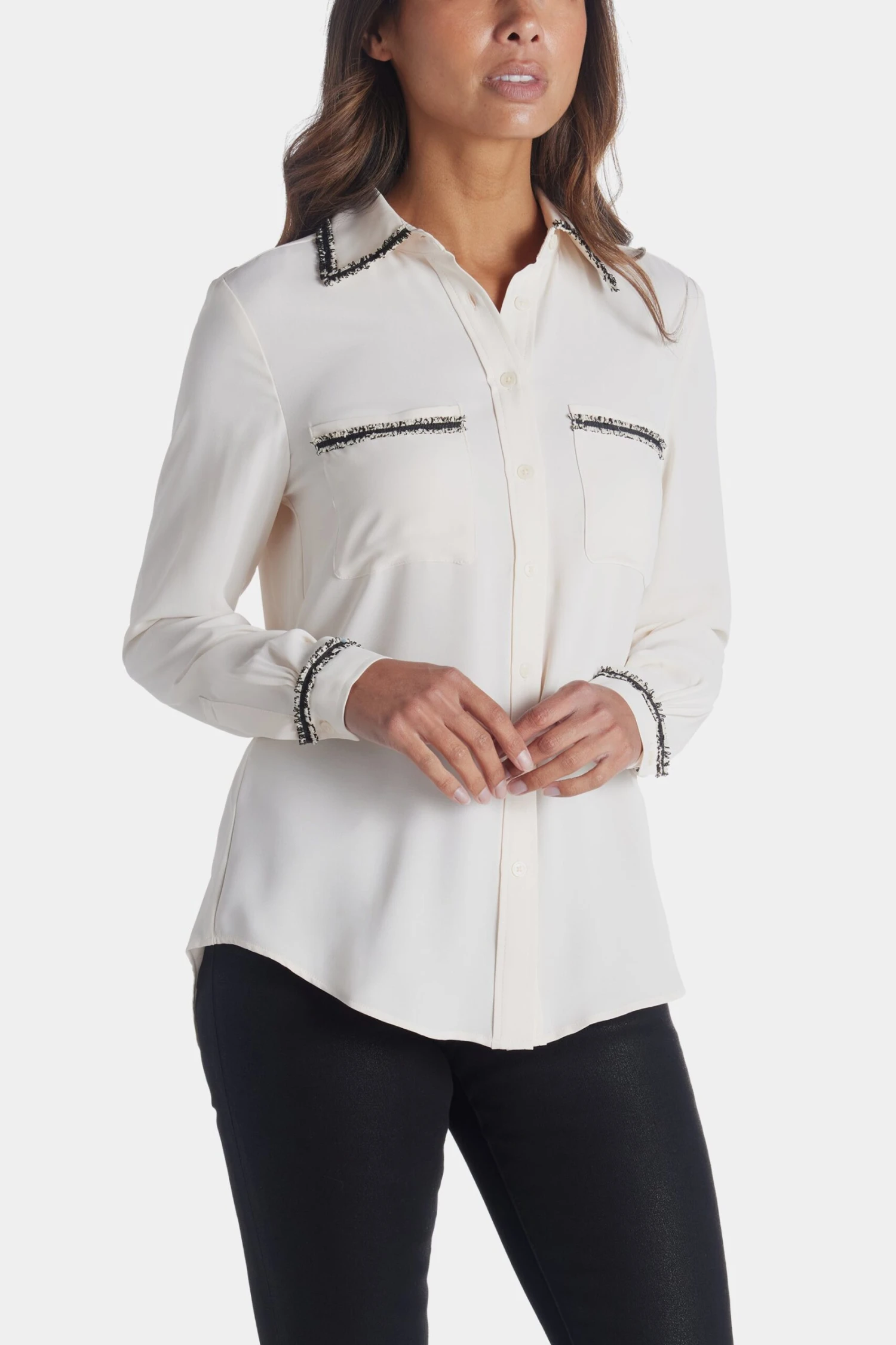 Anne Klein Long Sleeve Button Down Blouse - Image 2