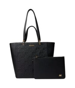 Anne Klein Embossed Tote With Removable Pouch Insert