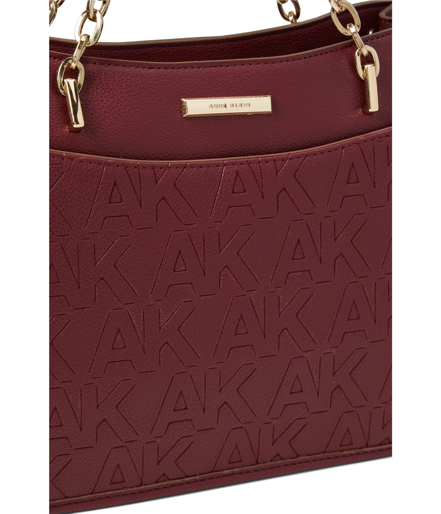 Anne Klein Embossed Logo Satchel With Chain Swag - Image 4