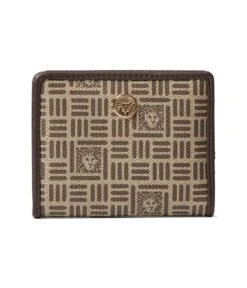 Anne Klein Tile Lion Logo Snap Closure Wallet