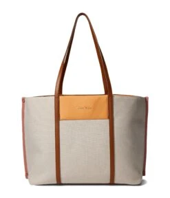 Anne Klein Large Color-Blocked Canvas Tote