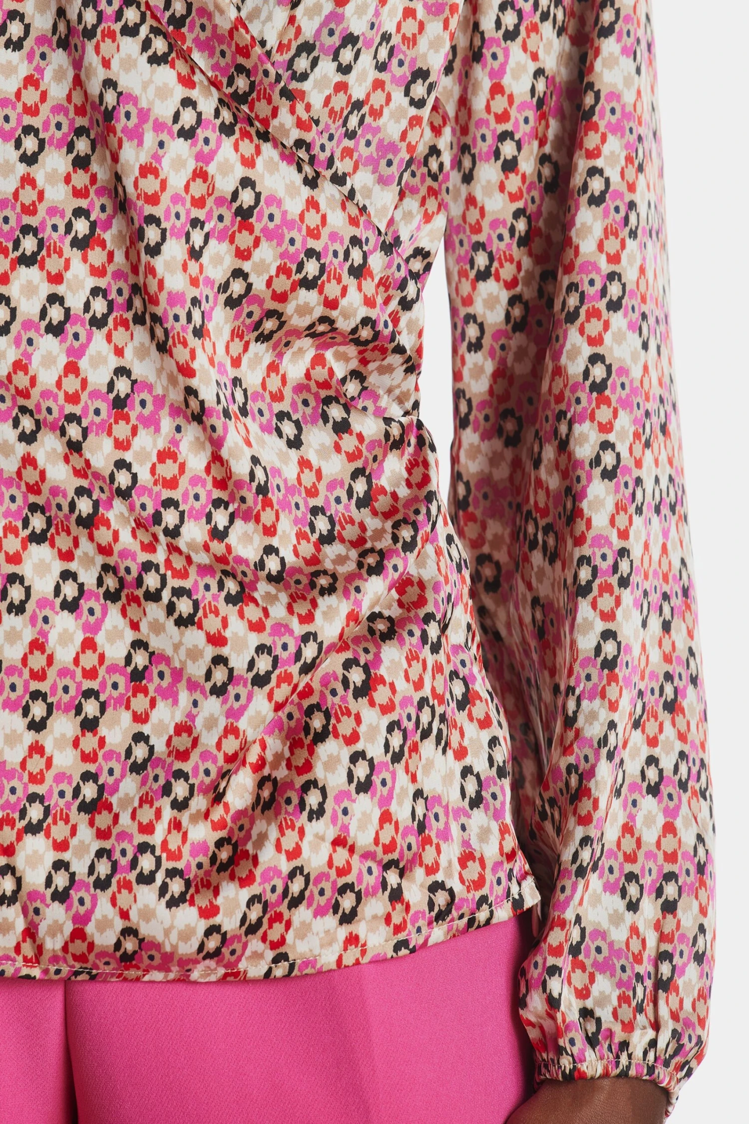 Anne Klein Long Sleeve Faux Wrap Draped Blouse - Image 6