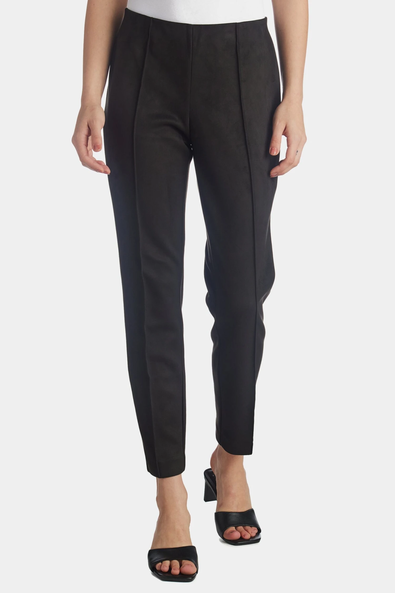 Anne Klein Scuba Suede Pull On Slim Ankle Pant - Image 5