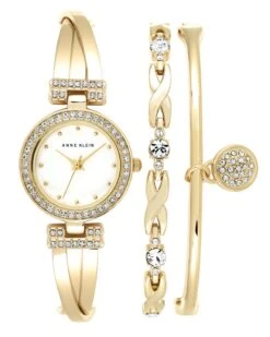 Anne Klein Premium Crystal Accented Watch And Bracelet Set