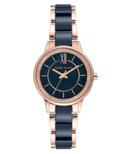 Anne Klein Premium Crystal Accented Ceramic Bracelet Watch