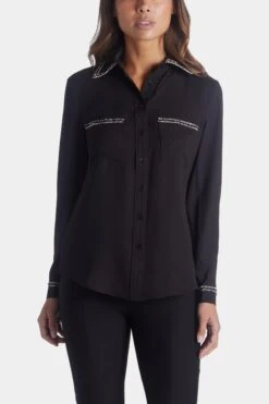 Anne Klein Long Sleeve Button Down Blouse