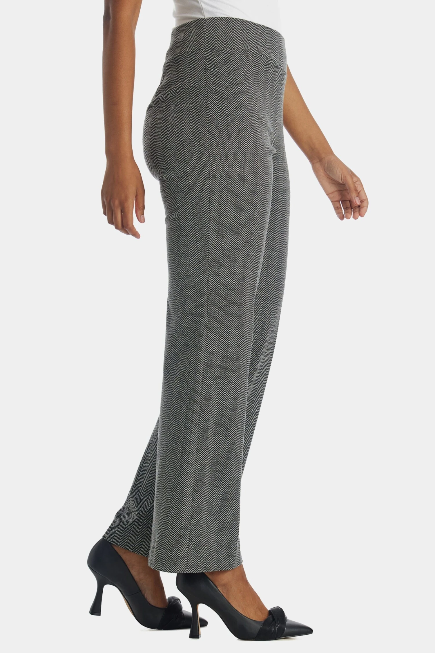 Anne Klein Herringbone Pull On Wide Leg Pants - Image 5