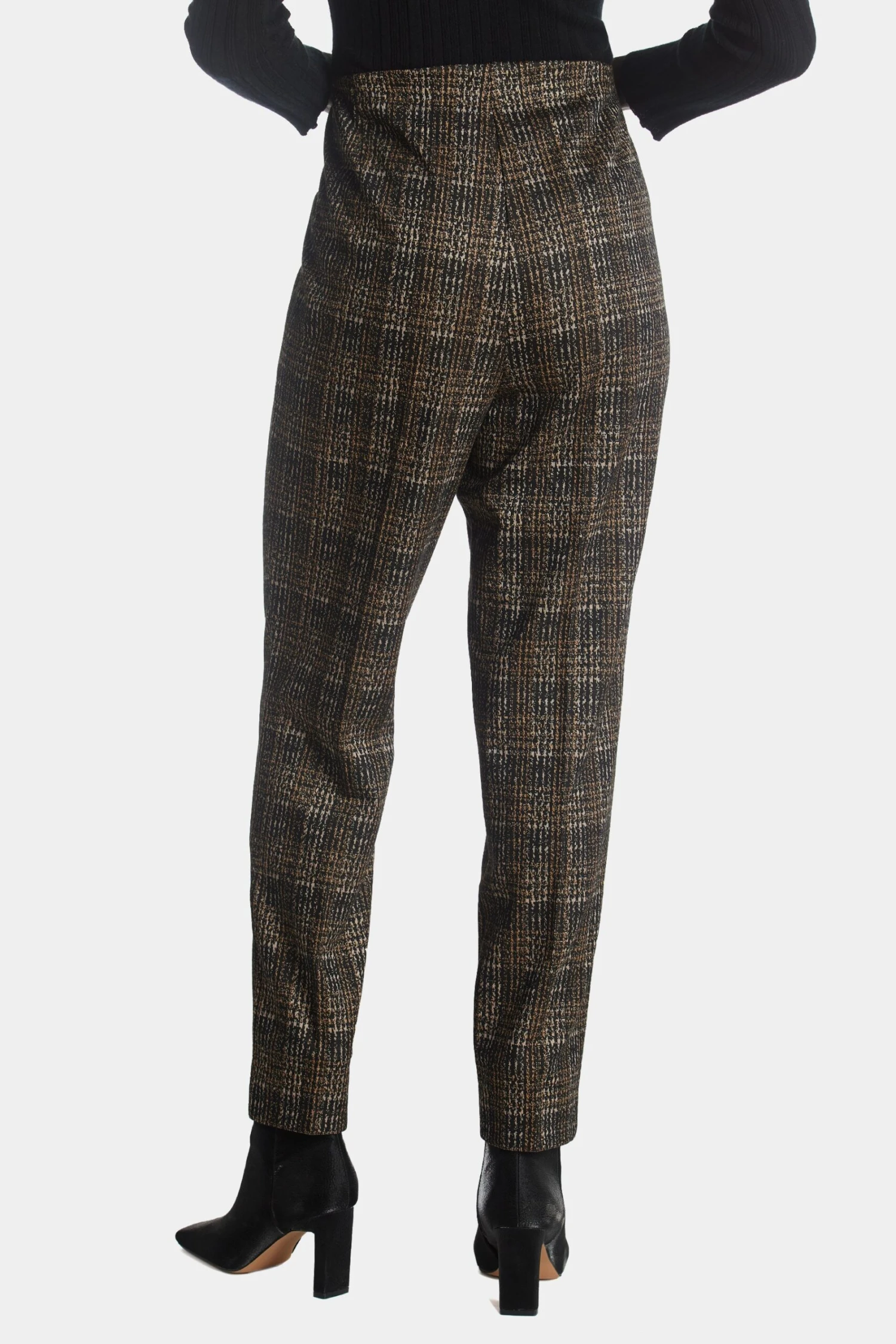 Anne Klein Plaid Ponte Pull On Slim Ankle Pant - Image 2